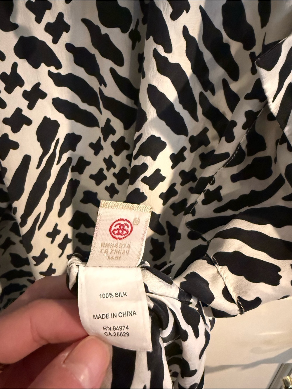 Stussy Black and White Printed Dress 100% Silk - Picture 5 of 6